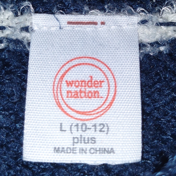 Girls Navy and White Fuzzy Sweater - Picture 2 of 2